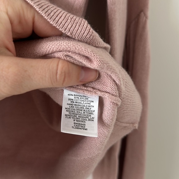 Leith Pink Fluted Bell Long Sleeve Knit Sweater Bell Cotton Wool Blend Small - Picture 5 of 13